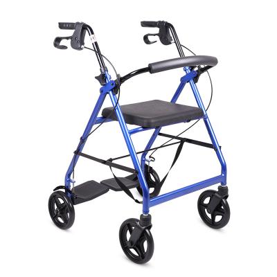 China Aluminum Frame Aluminum Frame Wheelchair Adult Walking Disability Walker With Seat Labor Saving Rollator With Basket for sale