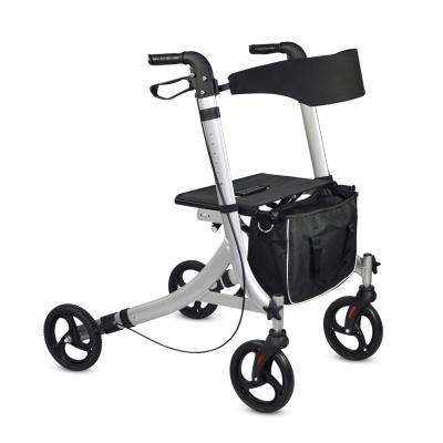 China Foldable elderly and disabled people, aluminum frame aluminum frame 4 wheels rollatorfor walker with seat for sale