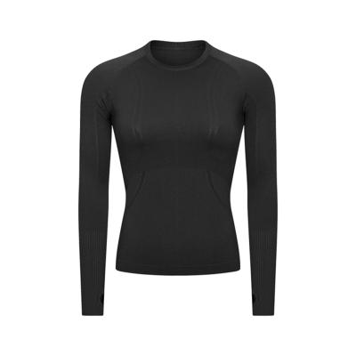 China 2021 Anti-wrinkle Long Sleeve Yoga Shirt Sports Clothing Women Sportswear Casual Girls Yoga Fitness Seamless Sets for sale