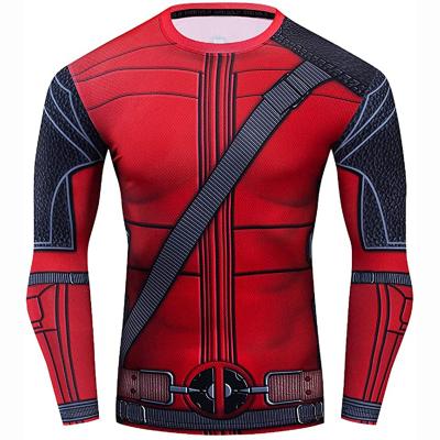 China Customized Polyester Comfortable Men's Long Sleeve Sublimation Printing Wicking Running T-shirts Parride Shirt Dampness for sale