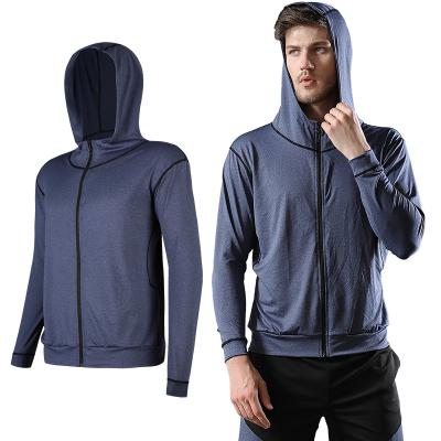 China Factory Wholesale Reversible Yoga Wear Custom Hoodie Men's Running Logo Printing Fitness Sports Jacket for sale