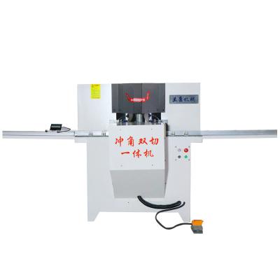 China Wood Rocker models 45 Degree Double Head Saw with Punching Machine for Honeycomb Panel Ceiling for sale