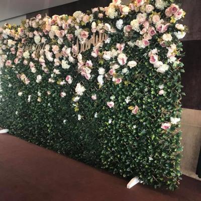 China Wedding Customized 3D Wrap Wedding Decoration Artificial Flower Wall Peony and Rose Flower Wall Backdrop Artificial Silk Panel for sale