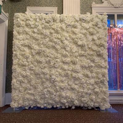 China Wedding background flower wall simulation florist window decoration rose hydrangea carpet silk fabric artificial flowers for sale