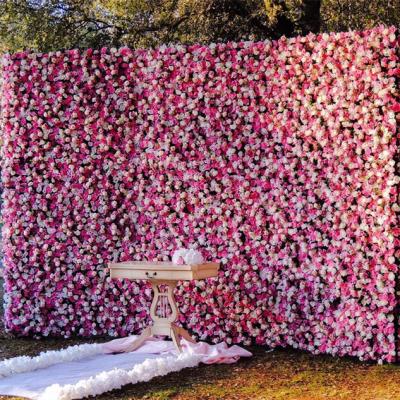 China Wedding Backdrop Panel Silk Panel Decor Artificial Flower Hot Selling Wedding Indoor Decorative Wall for sale