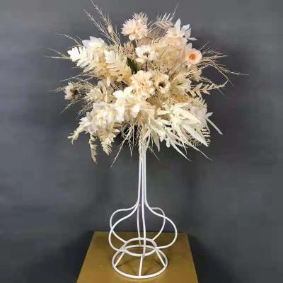 China Silk red series wedding simulation flower art hotel restaurant main table artificial flowers wedding reception area decoration for sale