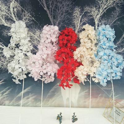 China Wedding Manufacturers Wholesale Pole Snow White Cherry Blossoms Arch Suspended Ceiling Artificial Flower Living Room Studio Wedding Decor for sale