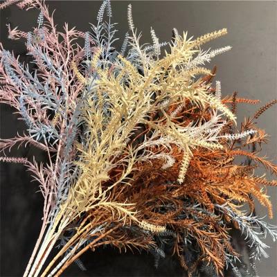 China Wedding Artificial Plastic 4 Forks Lavender Flower Wedding Hall Hanging On The Ceiling Of Color Sage Wheat Ear Artificial Reed for sale