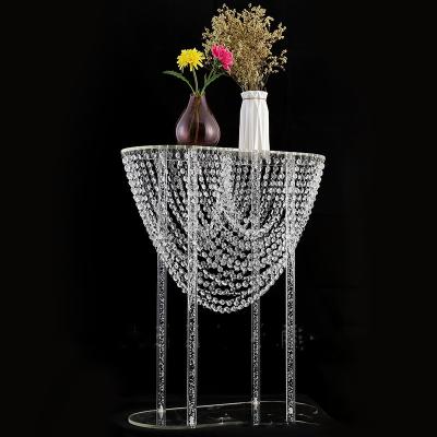 China Wedding Manufacturers direct sales wedding props acrylic crystal crystal flower hotel stage cake frame luxury crystal flower stand for sale