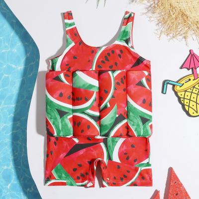 China 2022 Dismountable Padded One Piece Swimsuit For Kids Sleeveless Safety Avocado Buoyancy Column Swimwear Bathing Suit For Baby for sale