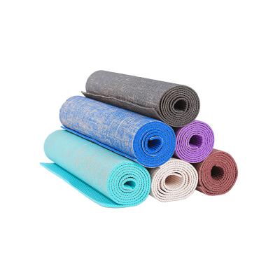 China Non-slip Natural Eco-Friendly Stretch Mat Breathable PVC Blanket Yoga Canvas Mat for sale