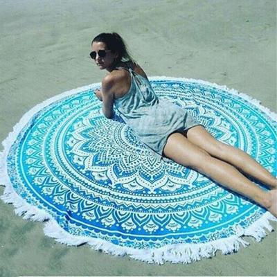 China New Summer QUICK DRY Flamingo Microfiber Towel Tropical Printed Large Round Beach Towel for sale