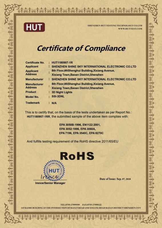 RoHS - Shenzhen Shine Sky International Electronic Co., Ltd.