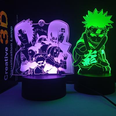 China 3D Colors 7 Flashing Anime 3D Lamp Lighting Decoration Anime 3D Night Lamp Figure Two Multi-colors Zero Changing 3D Illusion Lamp Custom Designs Accept for sale