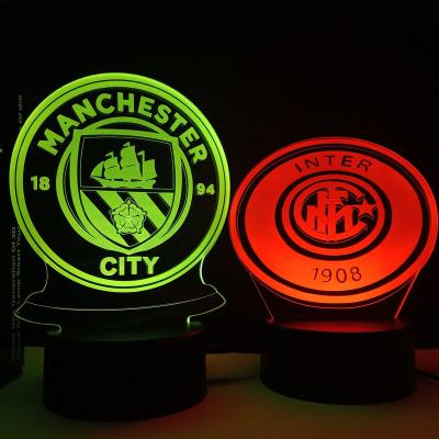 China European Touch 7 Colors Cup Designs 3D Lamp Football Clubs Crest 3D Night Light Football Fans Gifts Desk Table Lamp For Fans for sale