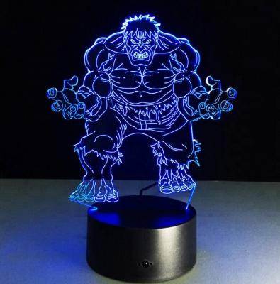 China 7 Colors 3D Movies American Superheroes 3d Deco Flashing Lights , Optical 3d Illusion Lamp Can Customize Any Designs According To Pictures for sale