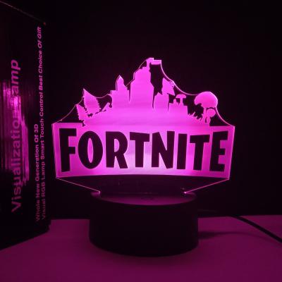 China 3D 7 Colors 16 Kids Boys Gift 3D Illusion Lamp Fortnite 3D Lamp Acrylic Anime Acrylic Flashing Remote 16 Colors 4 Modes 3D LED Night Custom Lamp Best Christmas Gifts for sale