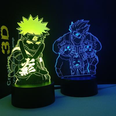 China Factory Wholesale 3D 7 Colors 7 Colors Anime 3D Night Light Flashing Goku Japanese Anime Characters Design 3D Night Light Anime for sale