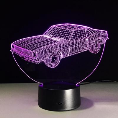 China 3D 7 High Quality Flashing Colors LED 3d Desk Lamp, Famous Brands Car Led Car Shape Lamps, SUV Benz Audi Sports Car 3d Night Light for sale