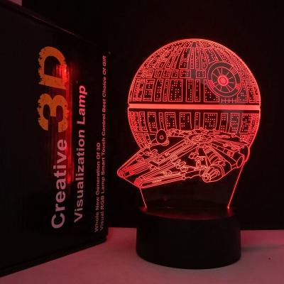 China 7 Colors 3D Christmas Gift LED 3D Night Light Flashing Lamp Personalized New Year Acrylic Light Touch 3D Illusion Night Light Remote Control Gift for sale