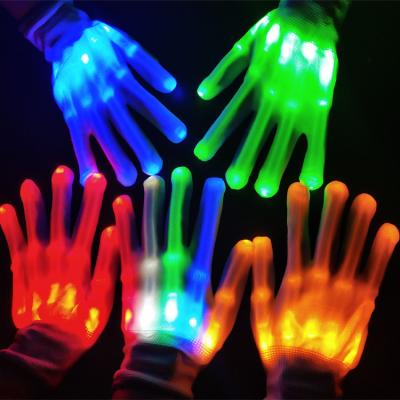 China Wide Skeleton Lower Price Nylon TPU New Products Led Flashing Gloves Most Popular Gloves for sale