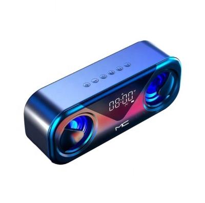 China Portable outdoor mini woofer with dual LED alarm clock high output model the new large battery capacity for sale