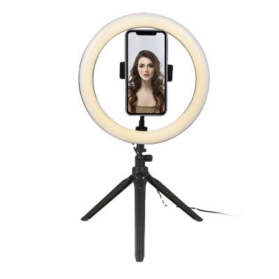 China Triangle floor live show tik tok show ring fill light lamp 10inch professional photo studio selfie led ring light with tripod stand for sale