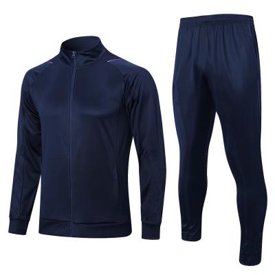 China Wholesale Listing Supporting Men's Football Winter Sets Small Club Long Sleeved and New Dark Blue Jacket for sale