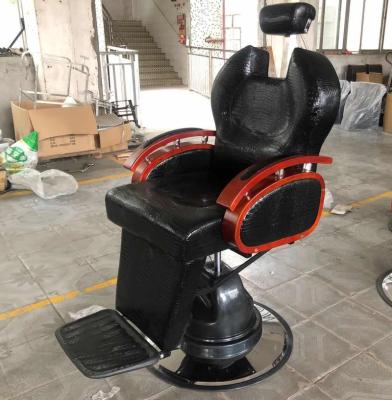 China 2012 Contemporary Heavy Duty Solid Wood Hands Rest Corodile Black Barber Chair Rest Chair Salon Chair for sale