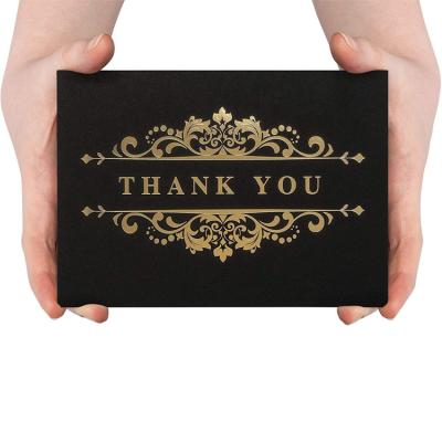 China White Card Paper 4 Photo x6 Size Sparkle Ink Envelopes Included Thank You Card Black and Gold for Wedding, Graduation for sale