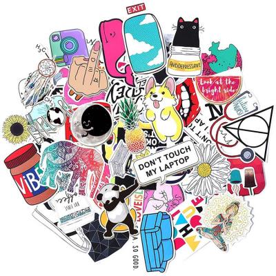 China 50 pack high quality cute waterproof large and fashionable cartoon sticker aesthetic stickers, die cut sticker for teens, girls for sale