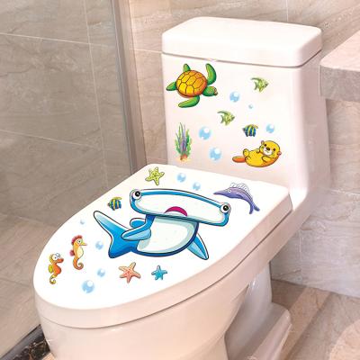 China Cute Decorative Sticker Toilet Decoration Vinyl UV Printing Clear PVC Sticker for sale