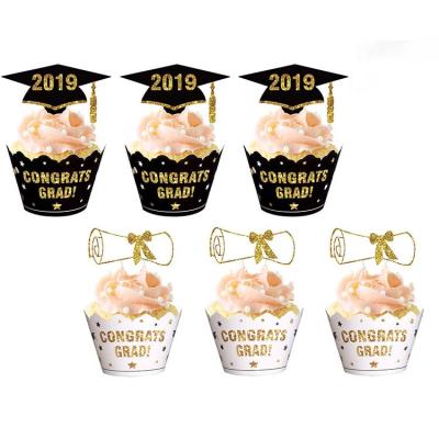 China Cake Decorating Hot Selling Class Of 2020 Cupcake Decorations For Congratulations Party for sale