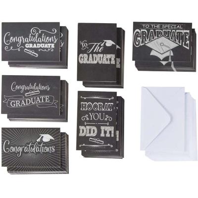 China Europe Custom 4 x 6 inch 6 Unique Chalkboard Designs Graduation Cards for sale