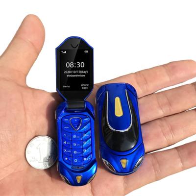 China Home UICOOL F18 auto shake roadster mini type mobile phone sports mobile phone 1.08 inch screen luxury car phone mini small for sale