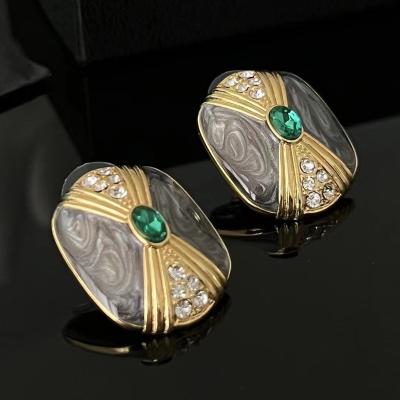 China High Quality 18k Gold Plated European Court Vintage Oversized Earrings Backs Custom Style for sale