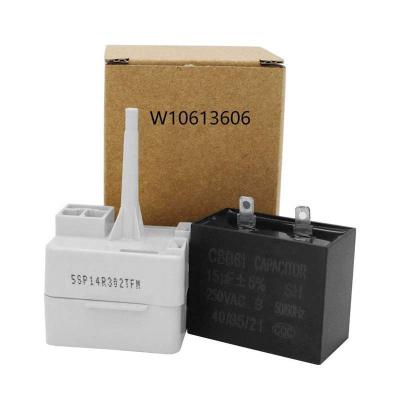 China W10613606 Refrigerator Compressor Sealed Start Relay And Capacitor Compatible With Whirlwind Kenmore Refrigerators for sale