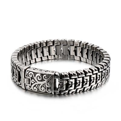 China Anti-allergy stainless steel chain accessories design men totem bracelet custom heavy man for sale