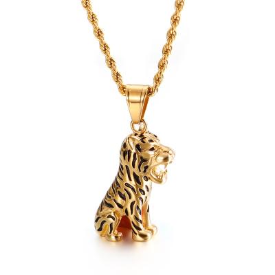 China BAIQUE Anti-Allergy Customized Stainless Steel Animal Leopard Pendant For Men for sale