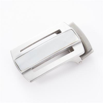 China Nickel Free Luxury Custom Stainless Steel Brands Mens Buckles For Belts With Shell for sale