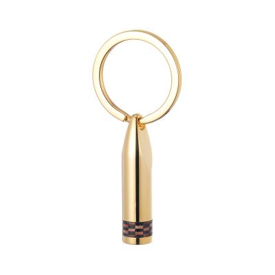 China Gold Luxury Custom Logo Car Accessories Anti-allergy Stainless Steel Key Holder Metal Key Chain With Shell for sale