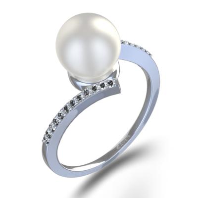 China Fashionable Jewelry Maker Porcelain 925 Sterling Silver Pearl Ring Designs for sale