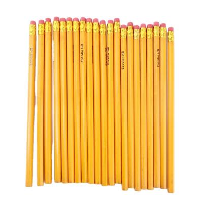 China Promotional Pencil Free Sample Customized Logo 7 Inch Poplar HB Wooden Hexagonal Yellow Pencil With Eraser for sale