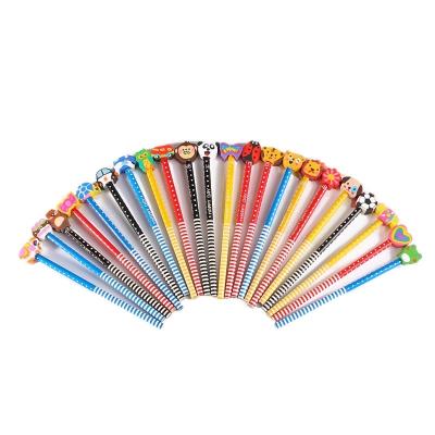 China Promotional Pencil Cartoon Christmas Characters Shape Non-Toxic Assorted Colored Pencil For Student Kids Gift for sale