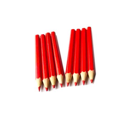 China Bulk Cheap Wooden Mini Wood Red Color Pencils Factory Direct Sale 3.5 Inch With Logo for sale