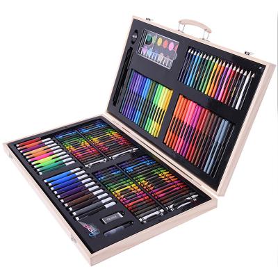 China Best Selling Wooden Art Pencil Set Colored Pencils 150pcs Professional Water Soluble Color Drawing Art Set With Case for sale