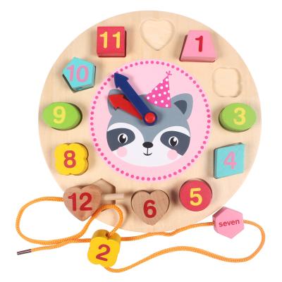 China DIY TOY Threading Beads Shape Wooden Blocks Digital Pendulum Kids Education Toys For Children for sale