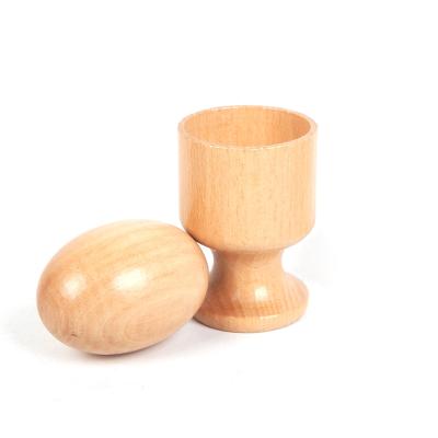 China Eggs And Cups Round Balls And Cups Bell AIDS Montessori Infant Entertainment Toys Shake To See Box With Educational Wooden Logs Kids Square Toys for sale