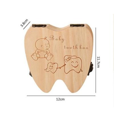 China Mlik Custom Baby Shape Memory Tooth Milk Tooth Box Wooden Puzzles Teeth Storage Box For Kids Children Baby Toys Educational Wooden Toys for sale