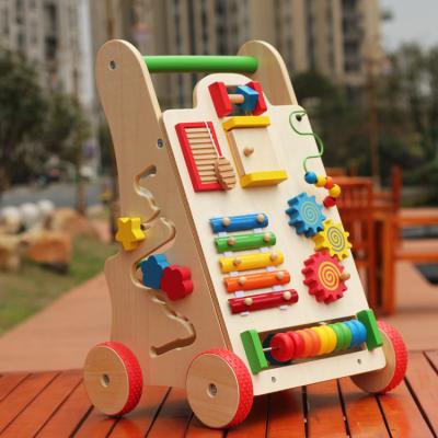 China Foreign trade exports of children's toys a generation of walker multi-function children's walker trolley wooden toy for sale